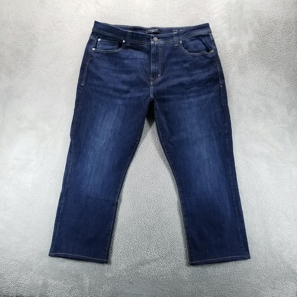 Fidelity Jeans Mens 40 Blue Jimmy Slim Straight Stretch Dark Wash